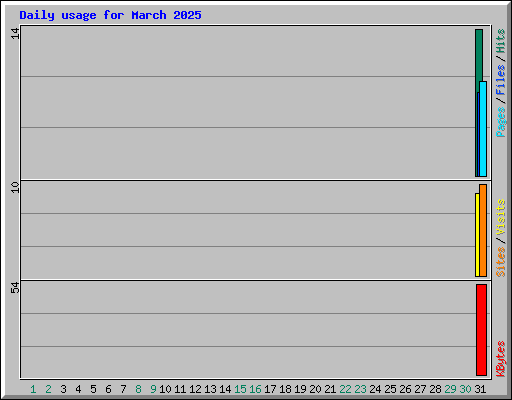 Daily usage for March 2025