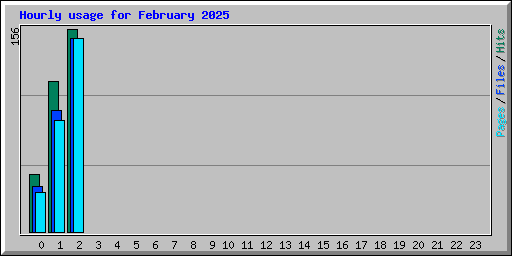 Hourly usage for February 2025
