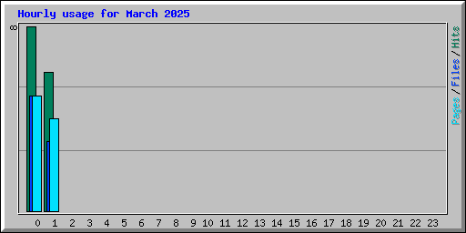 Hourly usage for March 2025