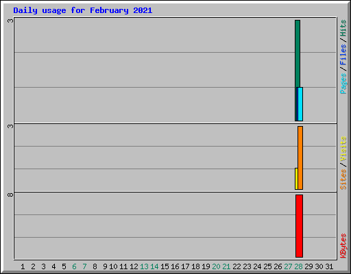 Daily usage for February 2021