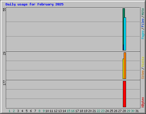 Daily usage for February 2025