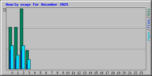 Hourly usage for December 2025